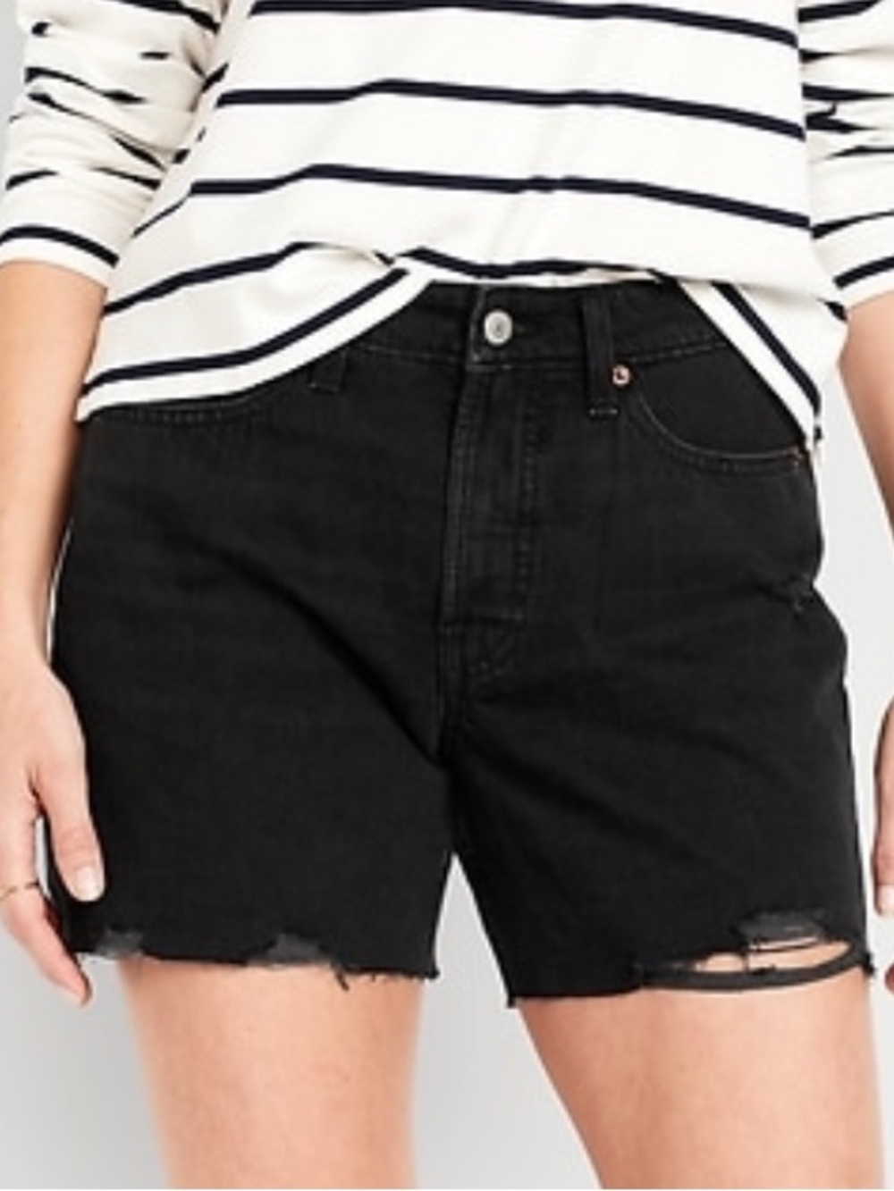 Old Navy High-Waisted OG Black Jean Cut-Off Shorts 5 Inch Inseam/Women SZ 30/4X